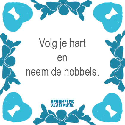 ansichtkaart volg je hart en neem de hobbels DroomplekAcademie.nl