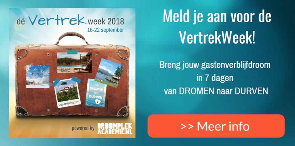 Emigreren hotel camping vakantiehuizen bed and breakfast tips checklist DroomplekAcademie VertrekWeek 2018